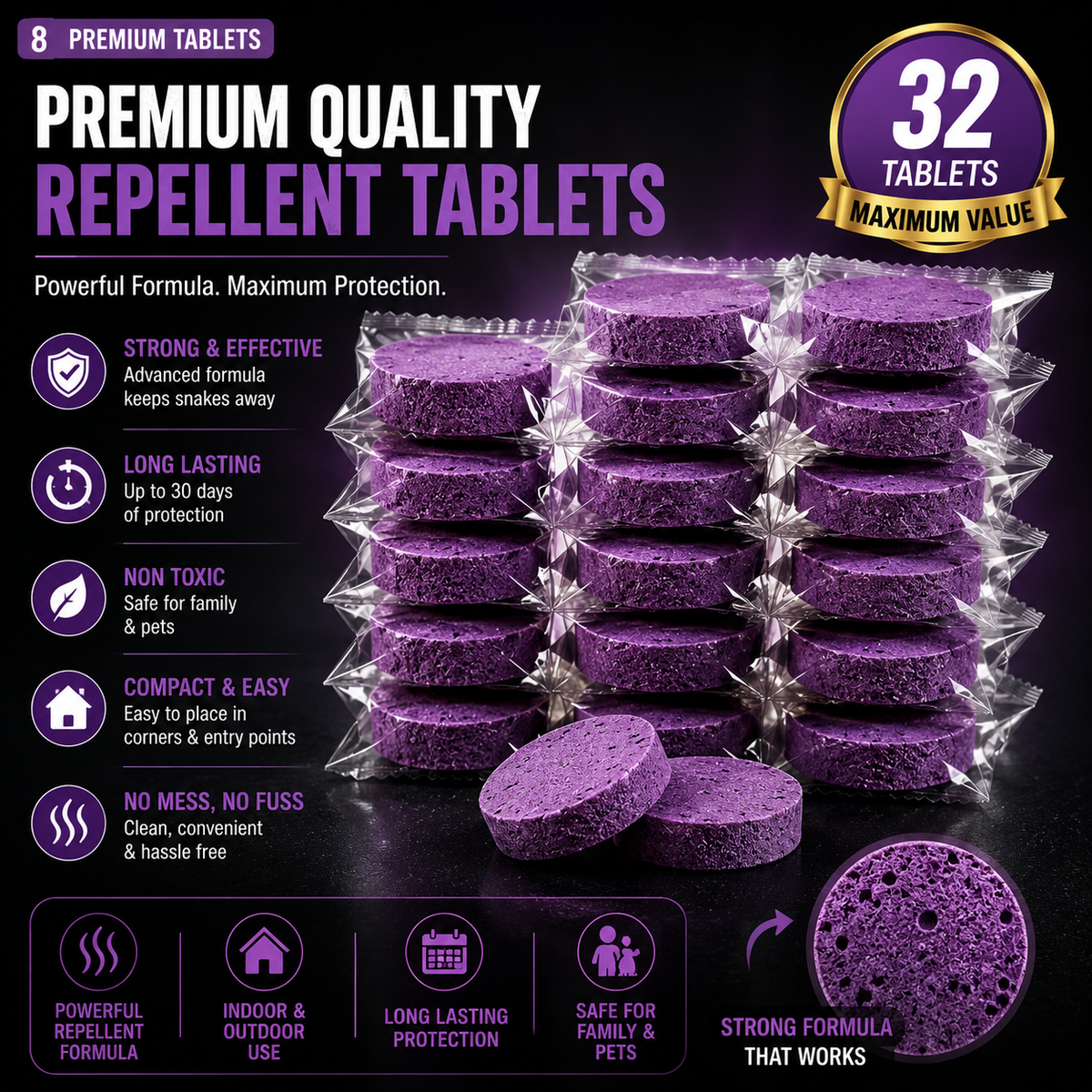 Snake repellent tablets (PACK OF 32)